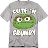Sesame Street Unisex Adult Cute N Grumpy Heather T-Shirt