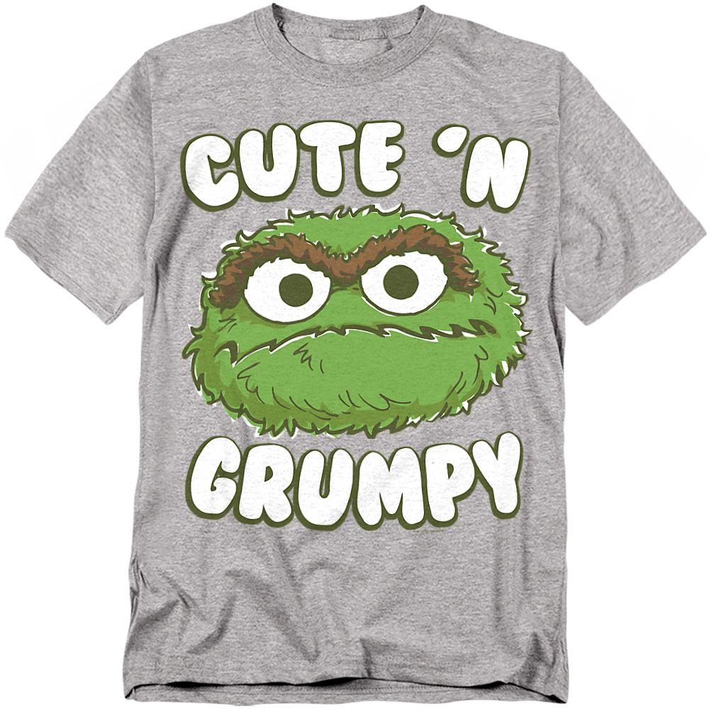 Sesame Street Unisex Adult Cute N Grumpy Heather T-Shirt