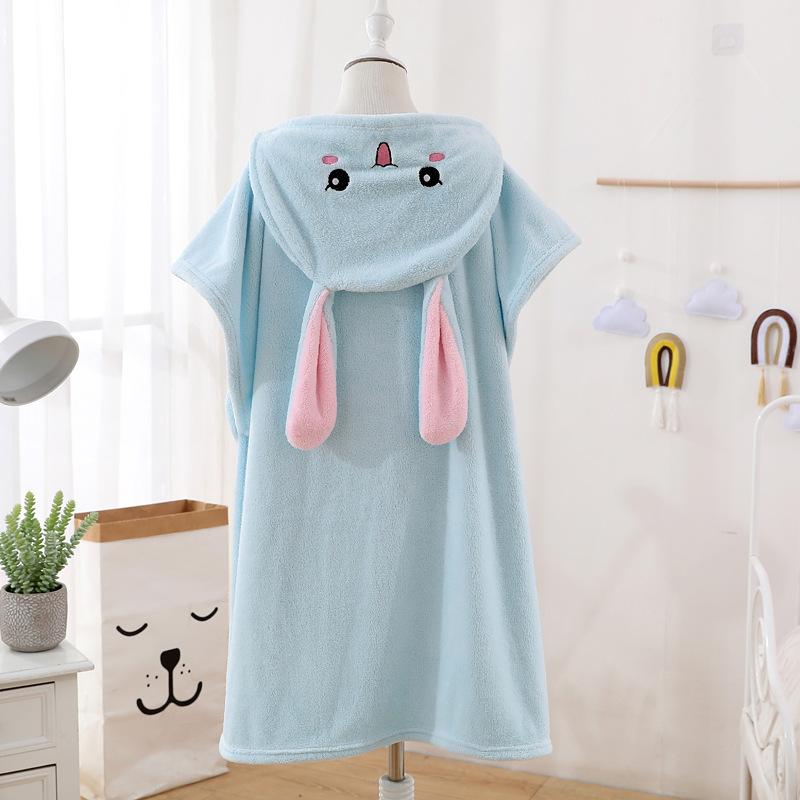 Children's Cartoon Bathing Hooded Oversized Baby Embroidered Bathrobe