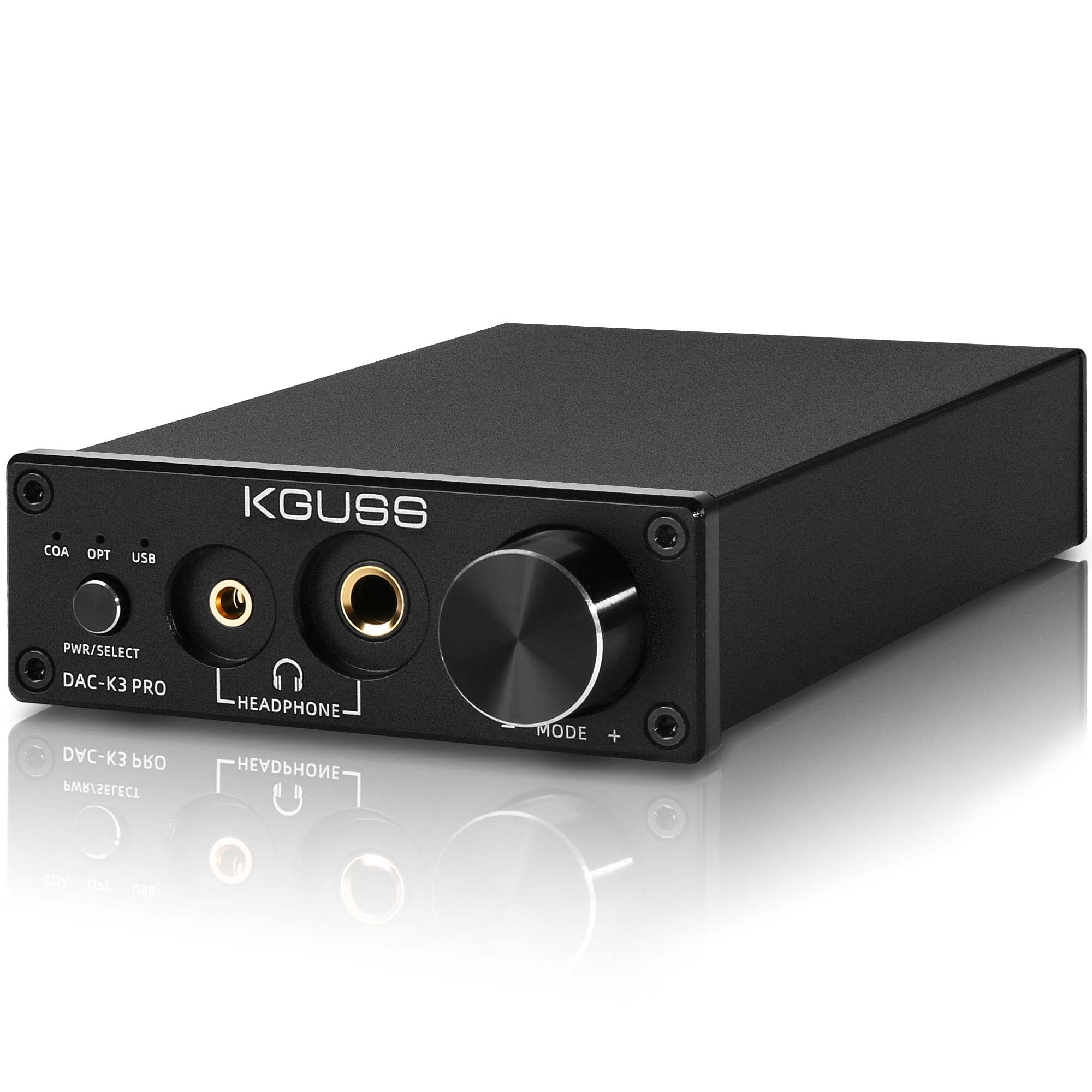 

KGUSS K3 PRO USB ЦАП Підсилювач для навушників Оптичний коаксіальний RCA 24-бітний 192 КГц ЦАП і вбудований підсилювач для навушників [ESS9018K2M] Вбудований Hi-Res