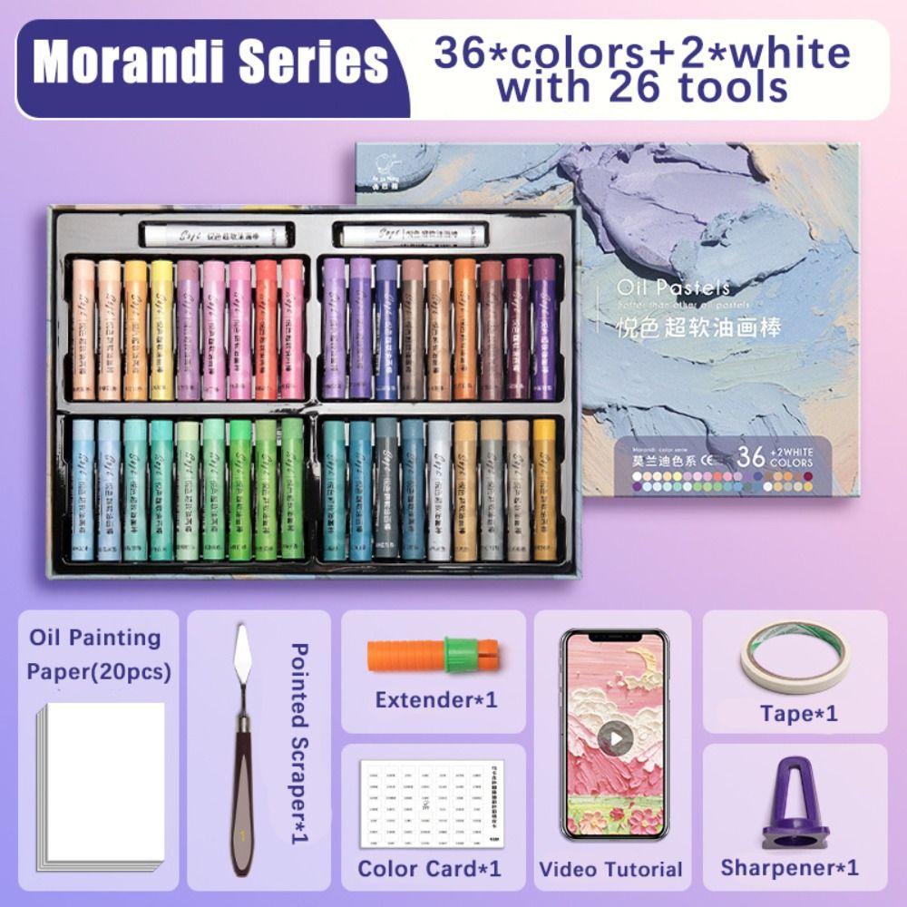 24/36/48 Colors Macaron Ultra Soft Crayon Morandi Painting Tools Versatile Oil Painting Stick