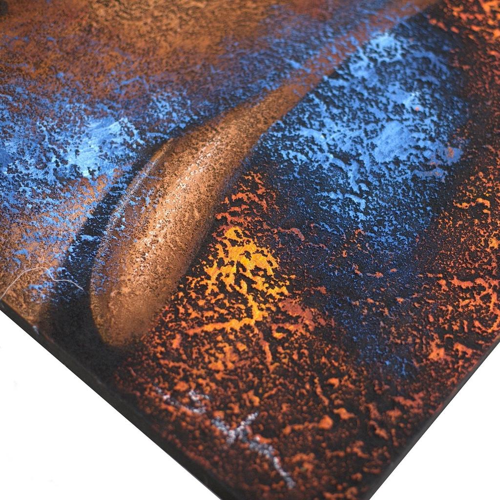 Buddha Canvas Wall Art, Framed Copper 80x60cm