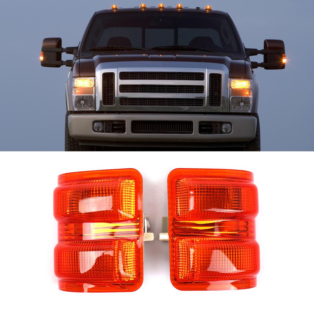 Left/Right Tow Turn Signal Light Lens Replacement Accessory for Super Duty 2008-2016 Amber Turn Signal Lamp