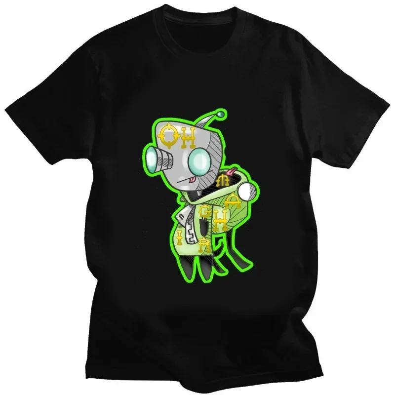 Invader Zim Graphic Tshirt Kawaii Zim Image Men Women Retro Shir Fashion Tee Cute Print Cartoon T Shirt Creativity Shortsleev