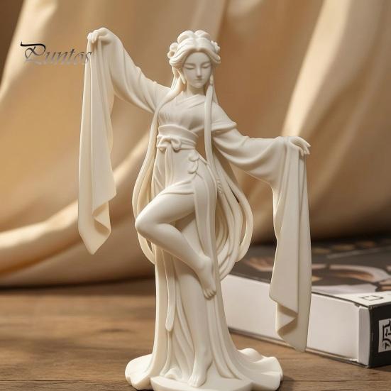 Chinese Style Dancing Girl Ornament 3D Printed Ancient Dancer Ornament, Elegant Flowing Water Sleeve Figurine, Fine Traditional Oriental Aesthetic