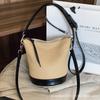 2025 New Niche Woven Bucket Bag Foreign Style Leisure Vacation Hand Straw Bag Niche Design Messenger Bag Tide