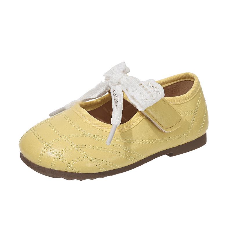 Mädchen-Schleifen-Leder-Prinzessinnenschuhe - Koreanischer Stil, Weiche Sohle, Trendige Single-Schuhe für Frühling/Herbst