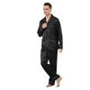 Men's Silk Printed Pajamas Set: Long Sleeve, Ice Silk, Plus Size, Spring/Summer Homewear.