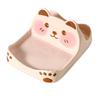 Bear Shape Ceramic Pot Lid Holder Non-Slip Cartoon Spatula Rack Space Saving Easy To Clean Cookware Holder Home Organization