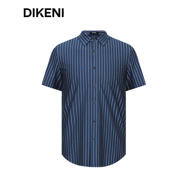 DIKENI Men s Summer Striped Short Sleeve Knit Casual Shirt 2XL (54)