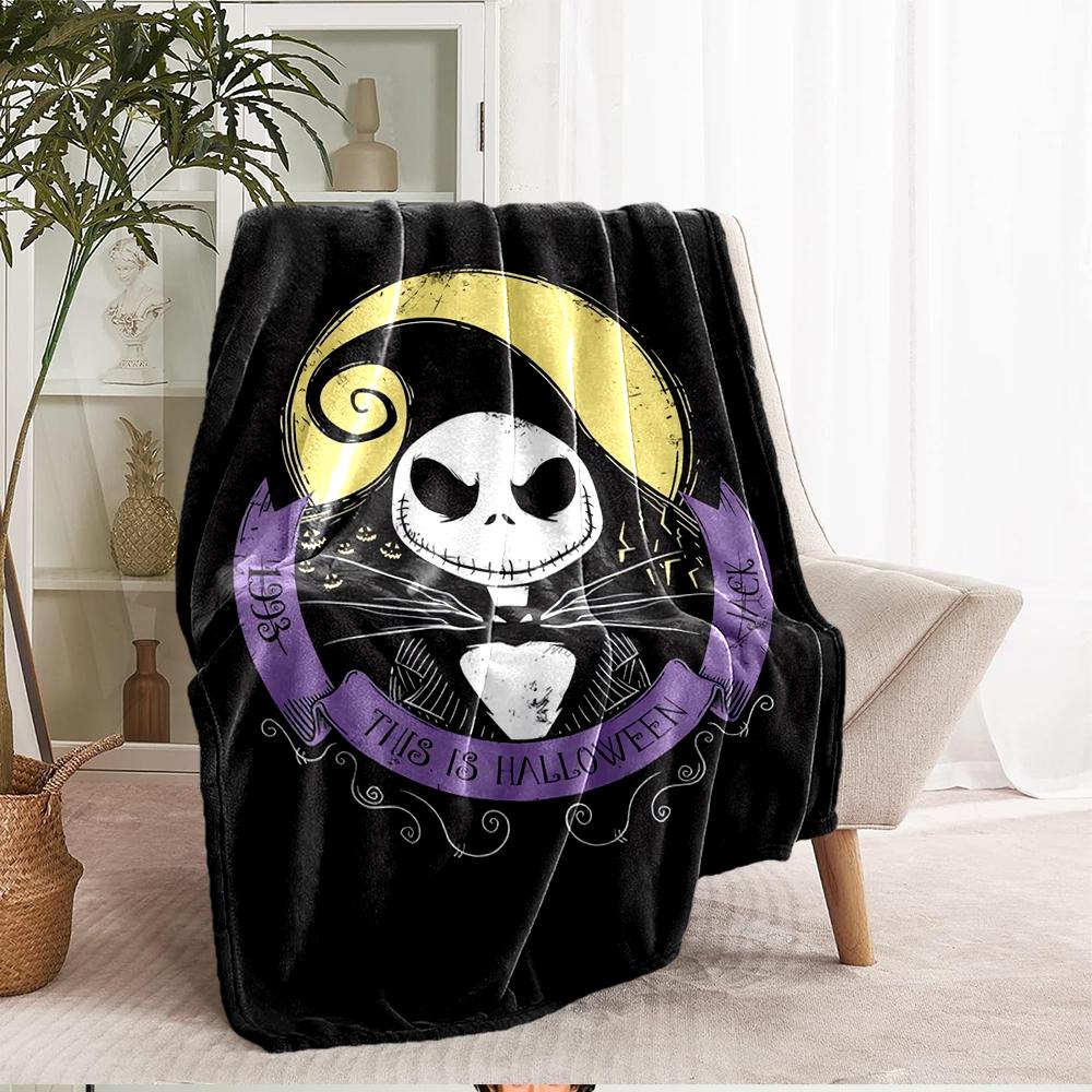The Nightmare Before Christmas Theme Printed Blanket - Perfect for Couch, Bed, Travel & Outdoor Use | Machine Washable, Cozy & Durable.