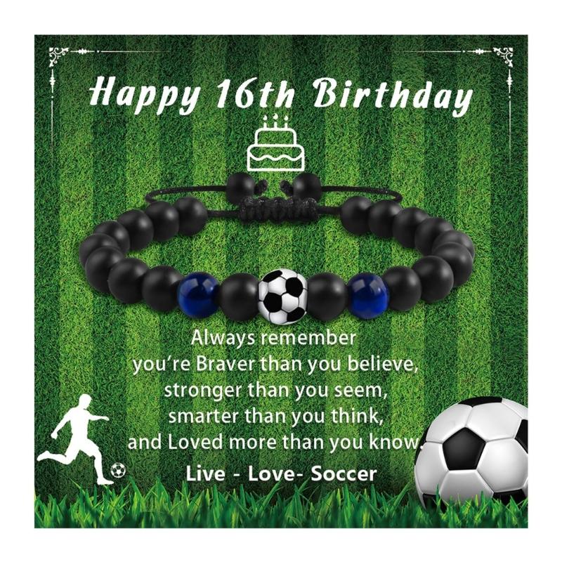 Stretchy Football Fan Bracelet Colored Glass Beads Elastic Rope Comfortable Design Sports Theme Jewelry Accessory