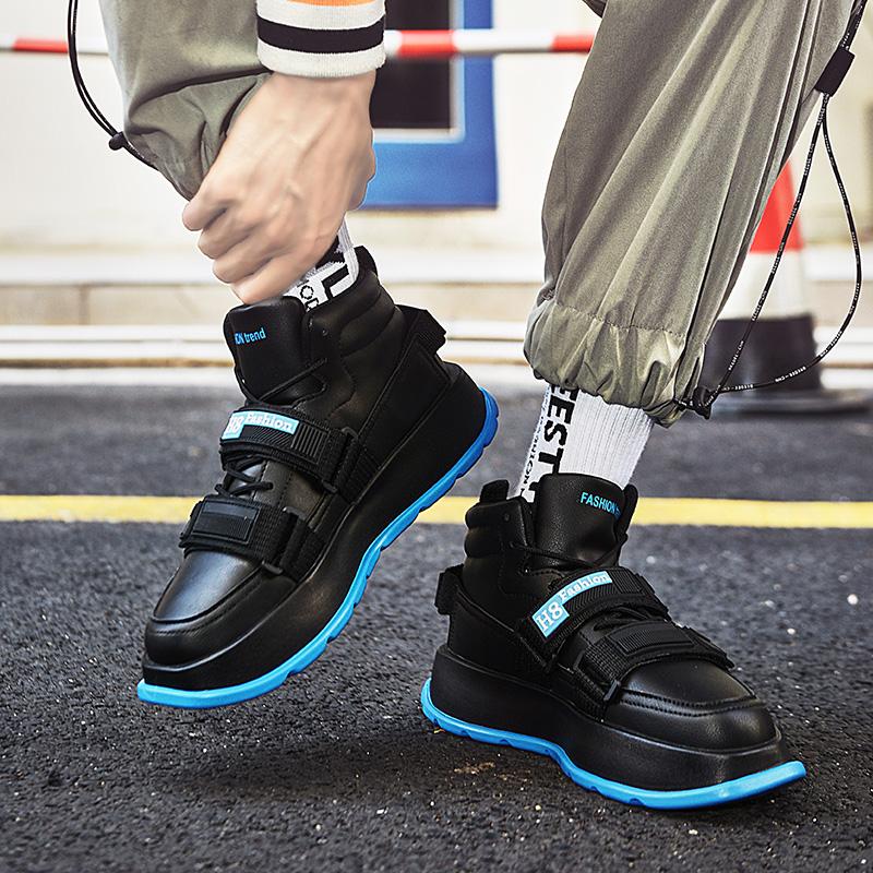 New Fashion Brand High Top Men's Shoes Outdoor Male Casual Sneakers Thick Soled Motorcycle Shoes Comfortable Men's Designer Shoe