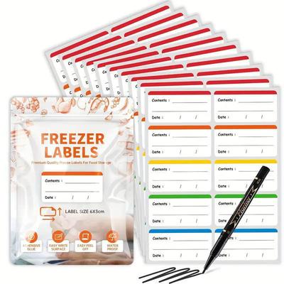 100 Etiquetas Coloridas para Armazenamento de Alimentos para Geladeira e Adesivos para Recipientes