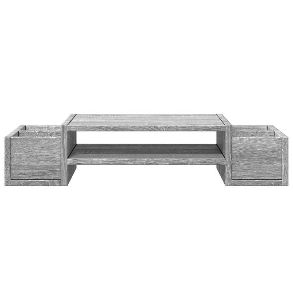 Monitor Stand with Storage Space Grey Sonoma 70 X 27 X 15 Cm Particleboard