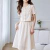 Elegant Summer Women's Two-Piece Short-Sleeved Skirt Set