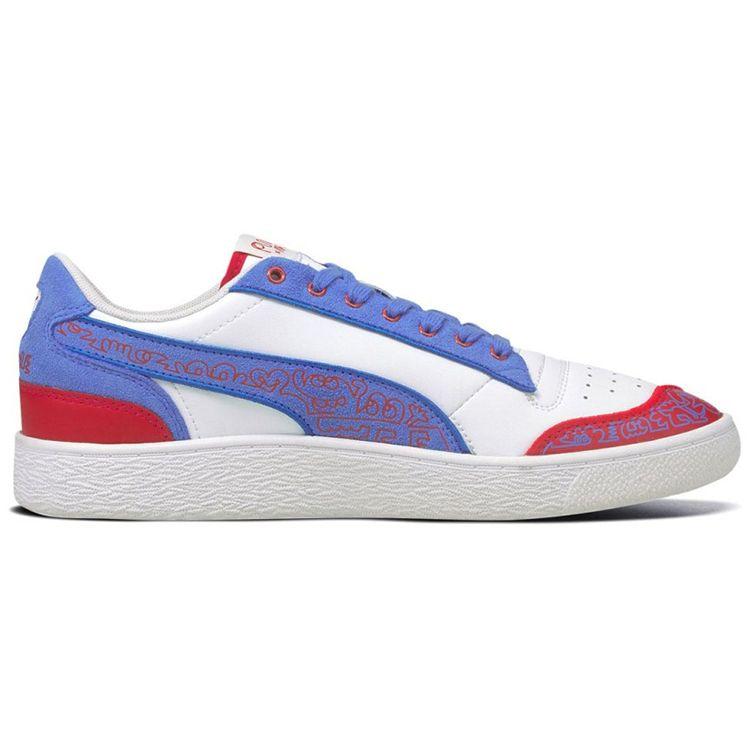 Puma Ralph Sampson Mr Doodle Two-Layer Leather Synthetic Color Block Casual Low-Top Sneakers Unisex Sneakers White Blue Red 380539-01