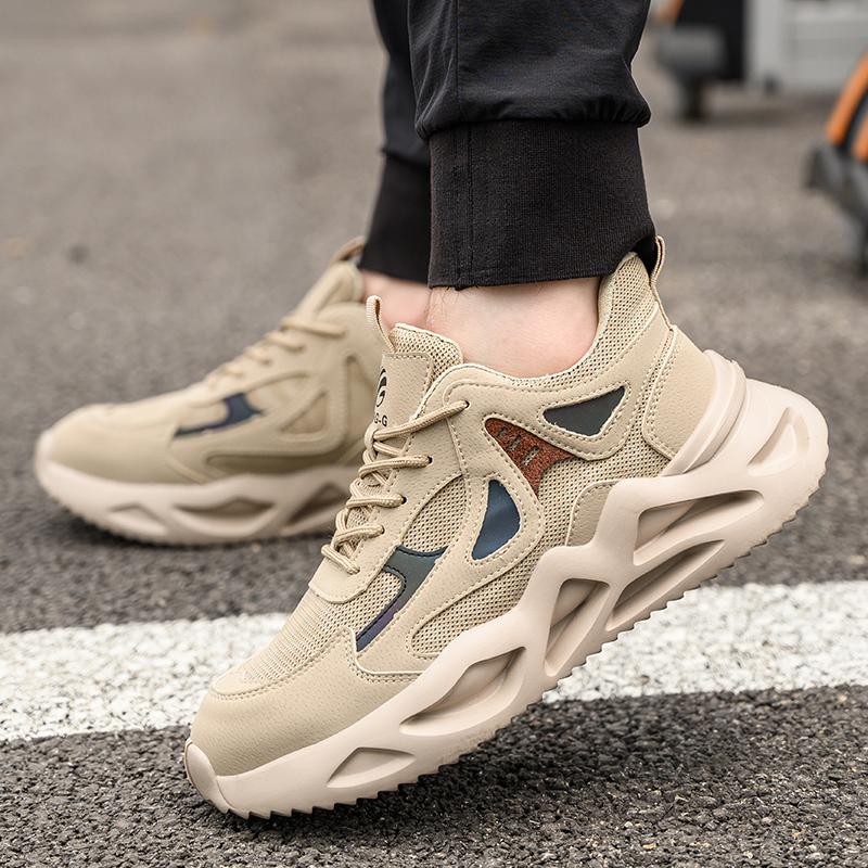 Outdoor Work Shoes Men Safety Shoes With Steel Toe Breathable Lightweight Work Sneakers Anti Smash Anti-Puncture Safety Boots