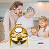 6QT Stainless Steel Chafing Dish for Buffet, Round Food Warmer with Visible Glass Lid