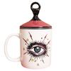 Mysterious Eyes Design Ceramic Mug  Tazas De Ceramica Creativas Milk Mug with Double-sided Pattern Design with Lid