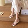 2025 New Summer Wear French Temperament High Heels Women's Fashion Versatile Thin Heel Open-toed Slippers Cool Slippers Women