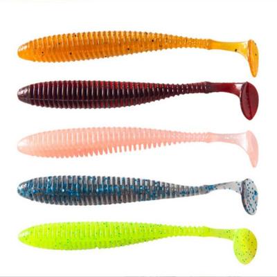 12 adet/torba Spiral Balıkçılık Yemi Yem Simülasyonu Yumuşak Solucan Yemi