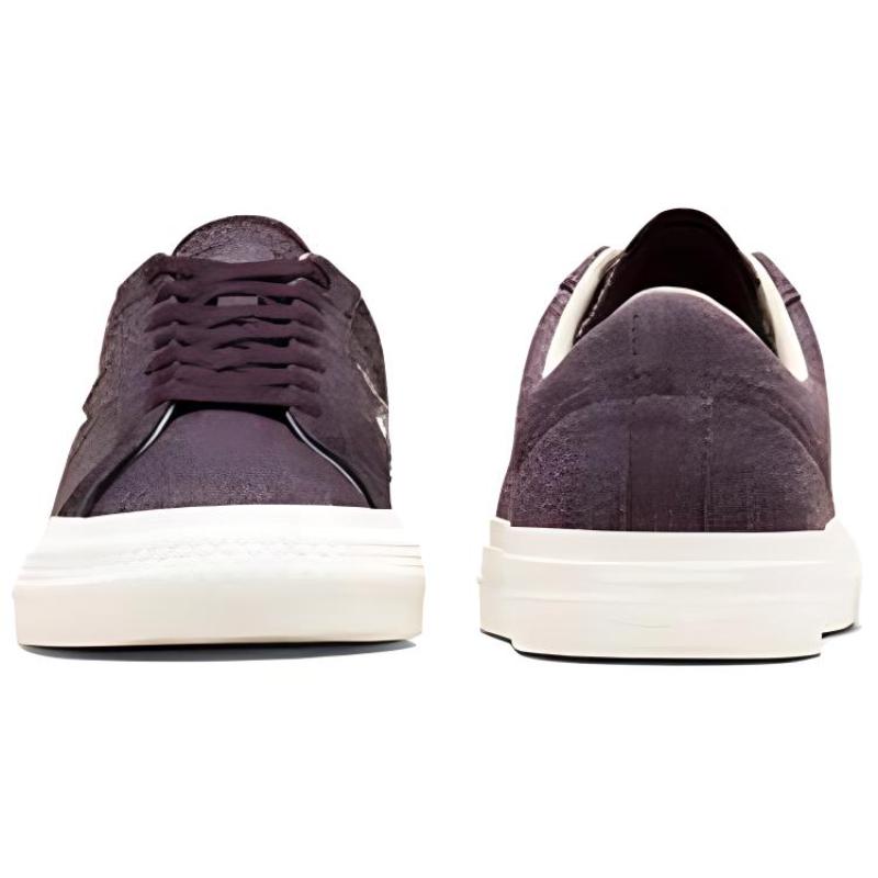 Converse One Star Pro Washed Canvas Non-slip and Wear-resistant Low-Top Board Shoes Unisex Purple and White