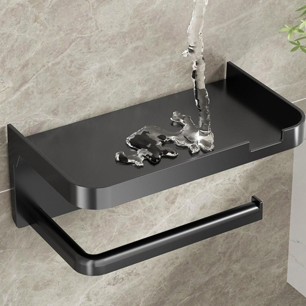 Plastic Toilet Paper Holder Wall Mounted Storage Shelf Large Toilet Paper Box  Phone Stand