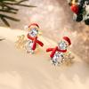 Cute Chic Snowman Stud Earrings Red Enamel Minialist Women Festival Winter Snowflake Christmas Elegant Lady Jewelry Gift earrings