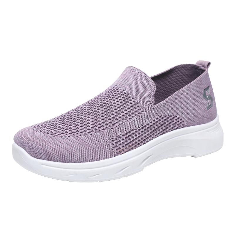 Women's casual sports shoes Non-slip knitted upper PVC sole Lightweight breathable design New fashion sports shoes