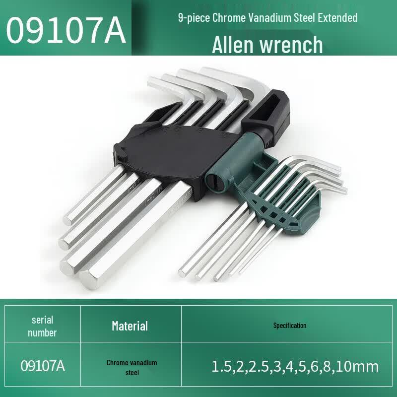 SATA 9-Piece Extra Long Hex Key Wrench Set