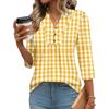 Women's Three-Quarter Sleeve Top, Loose Fit Casual Blouse for Everyday Comfort, Fashion
