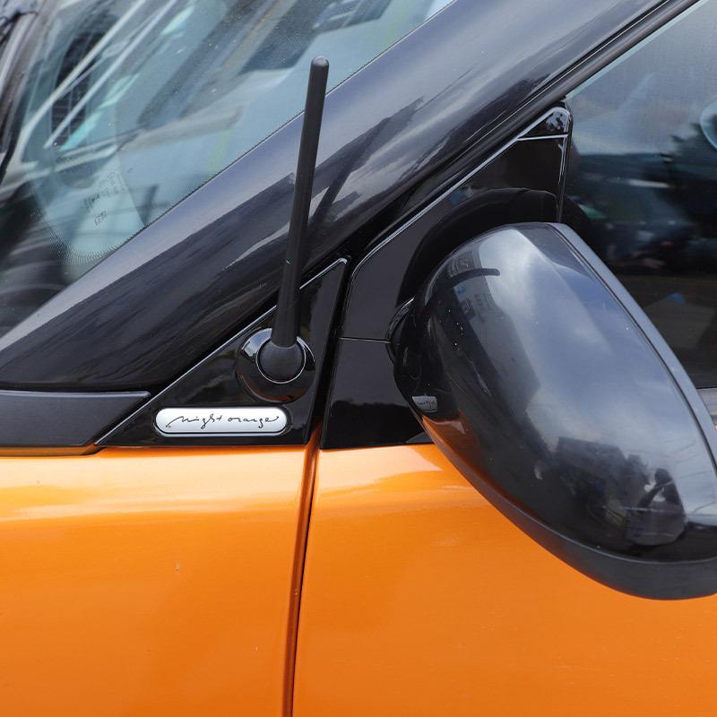 For Benz Smart 451 Fortwo 2009-2015 ABS Car Rearview Mirror Triangle Trim Panel A-pillar Antenna Decorative Sticker Accessories