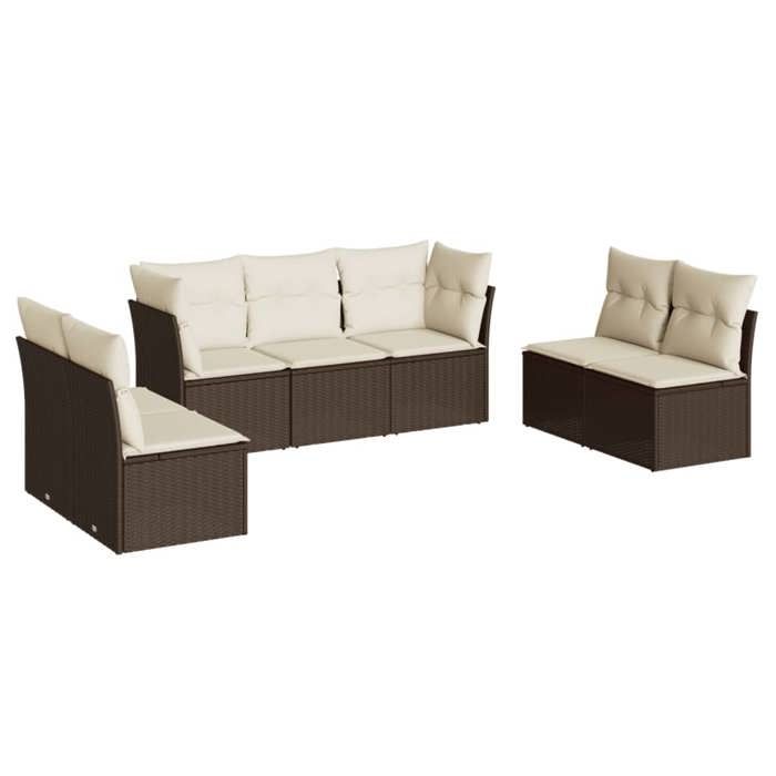 VidaXL Garden Lounge Set with Cushions 7 Pcs, Sofas with Adjustable Feet, Outdoor Furniture Set Patio Terrace, 3249252