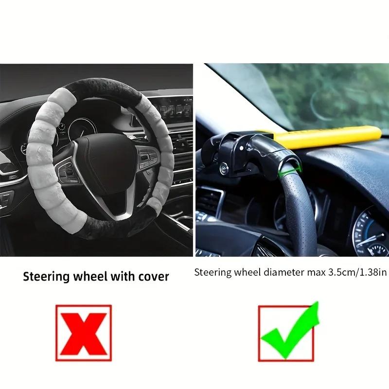 Heavy Duty Steering Wheel Lock Car Anti Theft Device Stainless Steel Universal Enhanced Vehicle Security