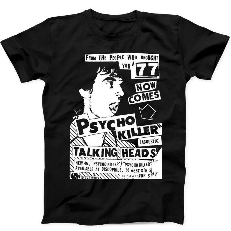 Punk Rock Music Tshirt Summer Unisexs and Womens Tshirt Top Talking Heads Psychological Killer Band S