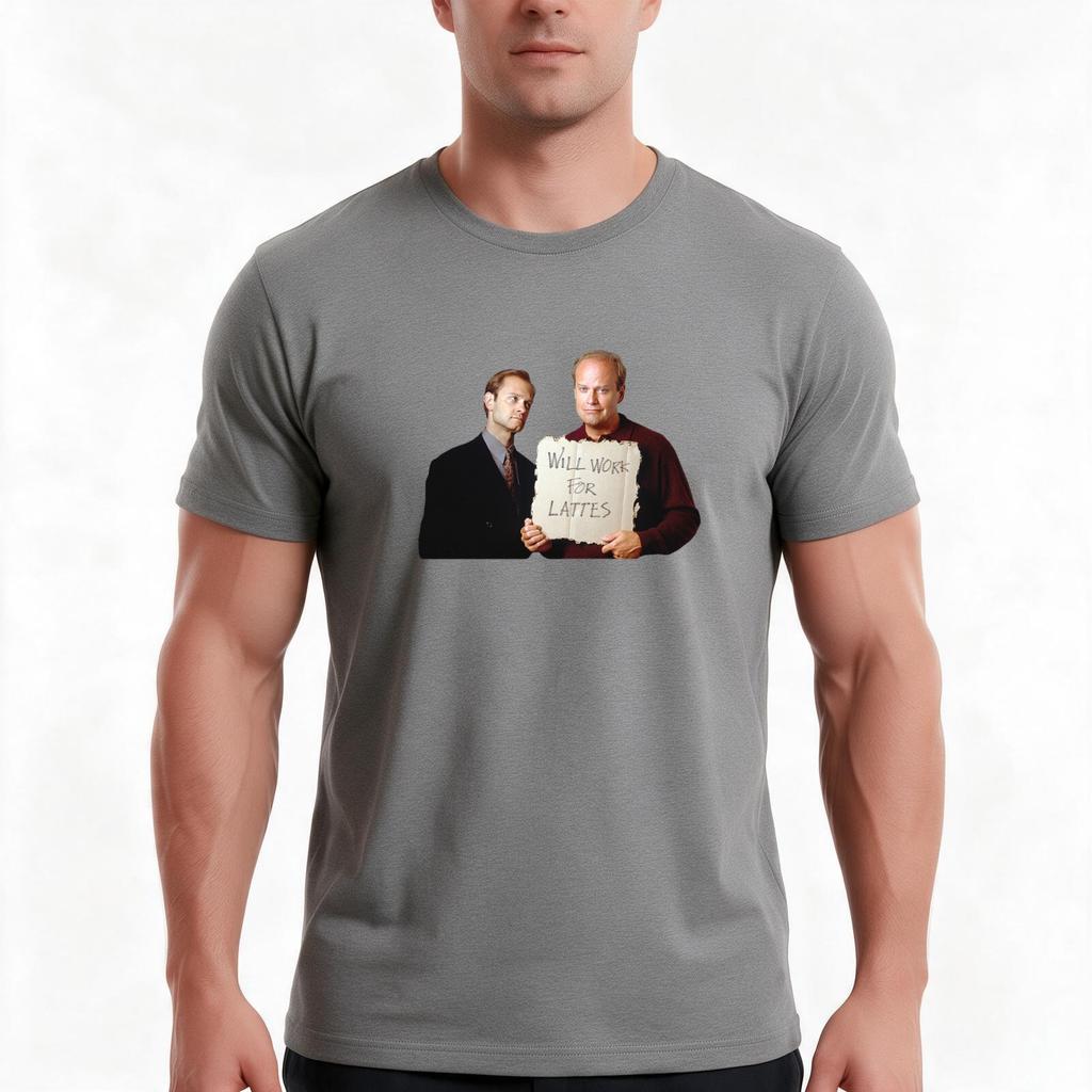 Niles Frasier Tshirt Summer Casual Cotton Tee Oversized Streetwear Tops Vintage Graphic Print Loose Fit Short Sleeve