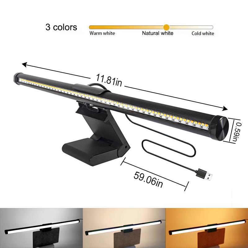 

Monitor Screen Light RGB LED Desk Lamp Monitor Light Bar Computer Eye-Care Stepless Dimming Lighting Table Lamp for Work Gaming