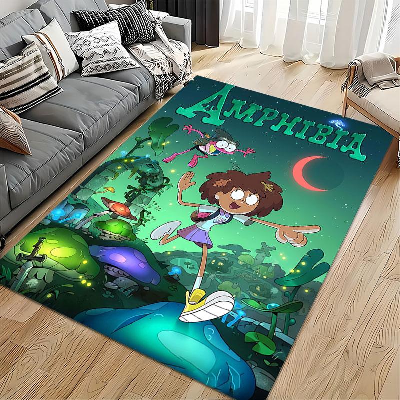 Amphibia Cartoon Adventure Carpet Suitable As a Non-slip Mat for the Living Room or Bedroom Sofa