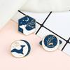 Blue White Elk Series Lapel Pins Animal Deer Romantic Starry Sky Brooch Cute Exquisite Bag Enamel Badges Christmas Jewelry Gifts