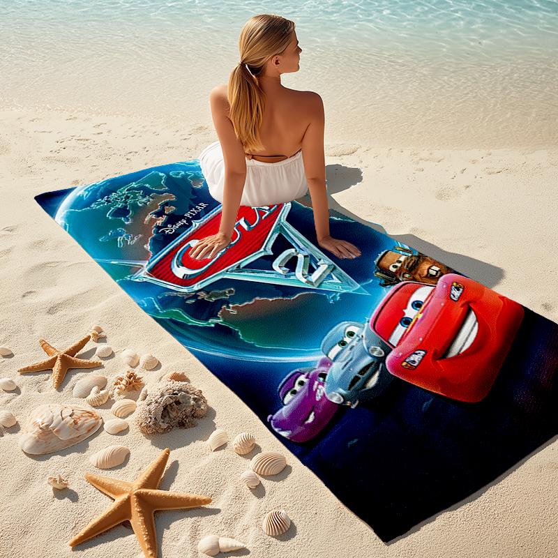 Lightning McQueen Beach Towel Outdoor Camping Beach Towel for Vacation Swim Outdoor Pool Absorbent Bath Towel