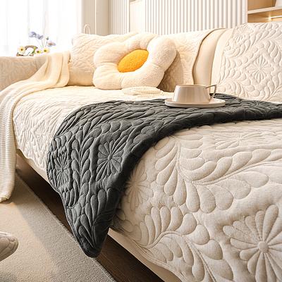 Sofa Cushion Simple Modern Light Luxury Cushion Thick Non-Slip Winter Plush Leather Sofa Cover Cover Cloth Four Seasons