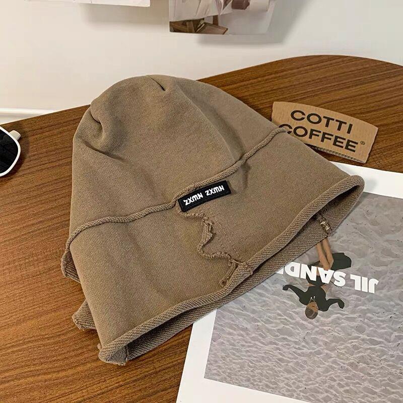 Autumn and Winter Japanese Style Loose Big Head Circumference Hooded Cold Hat Korean Version Versatile Face Showing Small Hat Trend