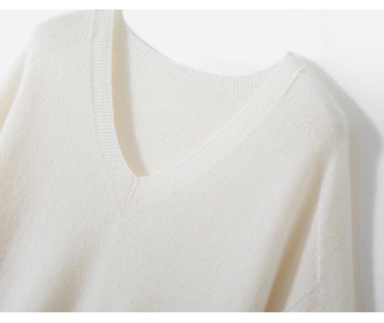Pure Cashmere Women's Seamless V-Neck Short Sleeve Knit Top