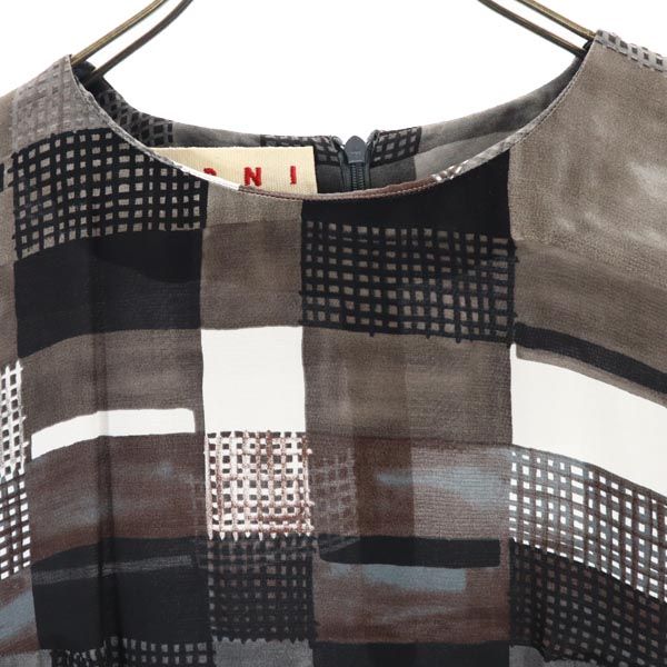 Marni Made In Italy Overall Handle Short Sleeve One Piece 38 Gray Women Used