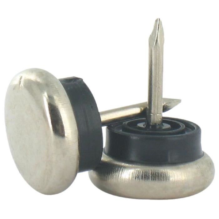 Patin nickelé à clouer PVM - Diam. 22 mm - Par 4