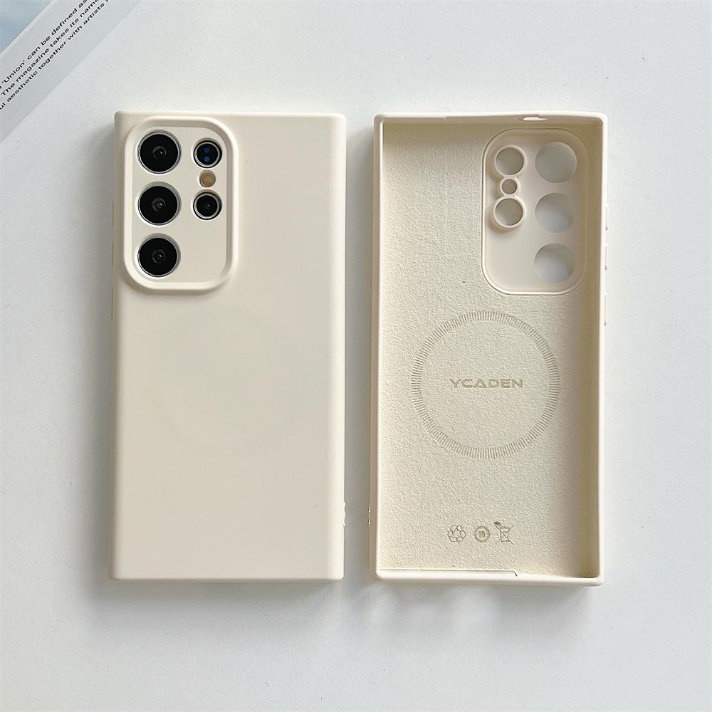 Voor Draadloos Opladen Vloeibare Siliconen Telefoonhoesje voor Samsung S26 S2 Ultra S24 S23 S22 Plus Magnetisch Schokbestendig Zacht Hoesje