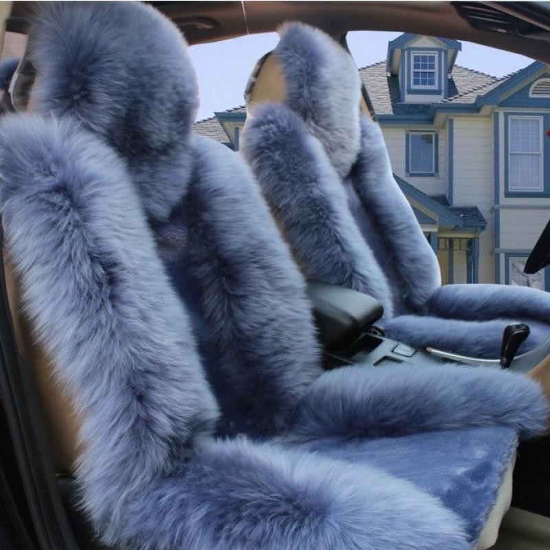 One-Piece Wool Car Seat Cushion - Plush Fur Winter Pad