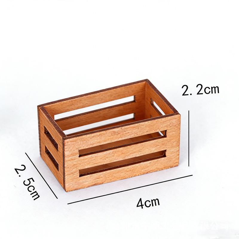 Dollhouse Miniature Wooden Food & Wine Basket Ornaments