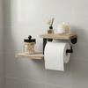 Wooden Wall Mounted Toilet Paper Holder Space Saving Stable Countertop Organizer High Load-bearing Toilet Paper Storage Rack